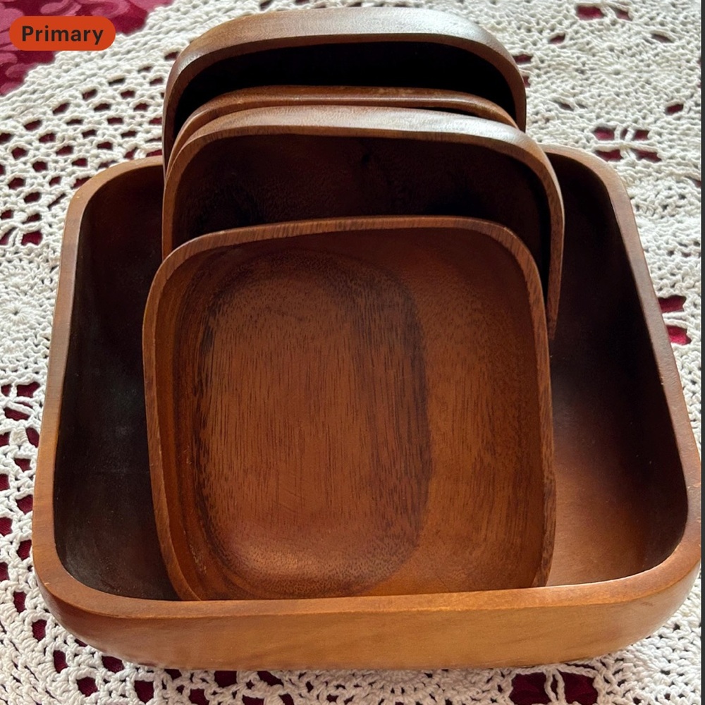 Vintage Wooden Salad bowl set Talarico Woodenware